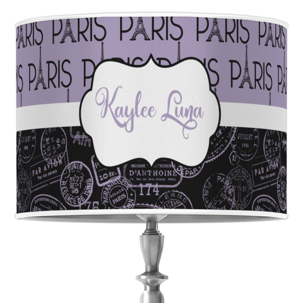 Custom Paris Bonjour and Eiffel Tower Drum Lamp Shade (Personalized)