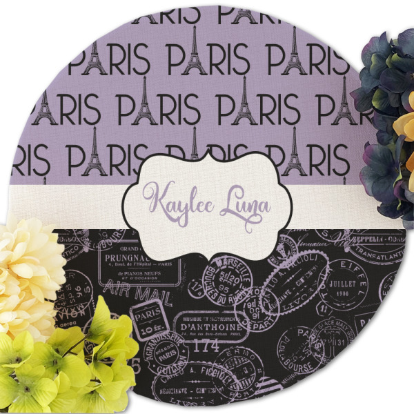 Custom Design - Round Linen Placemats - Front (w flowers)