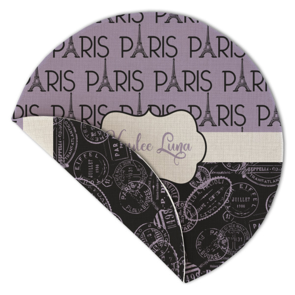 Custom Design - Round Linen Placemats - Front (folded corner double sided)