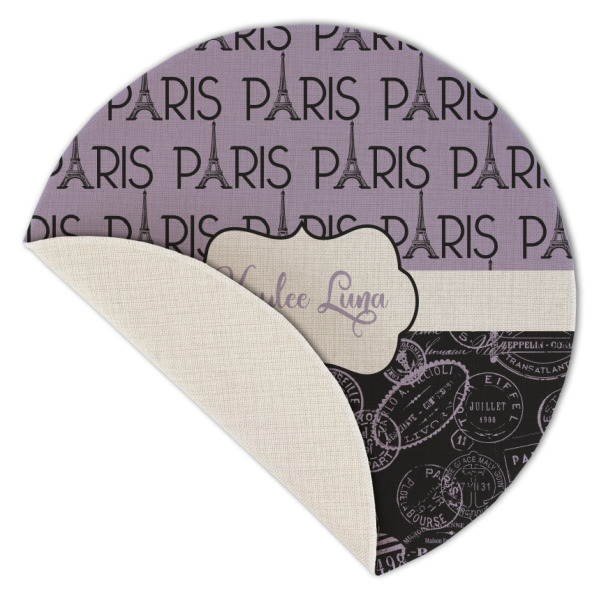 Custom Design - Round Linen Placemats - Front (folded corner single sided)