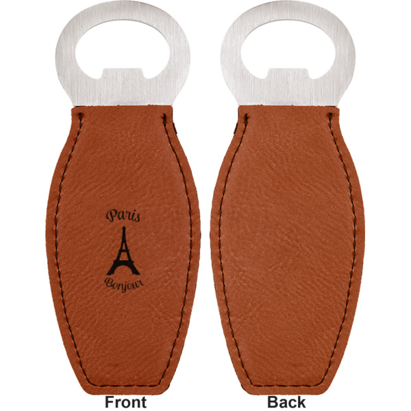Custom Design - Leather Bar Bottle Opener - Front and Back (single sided)