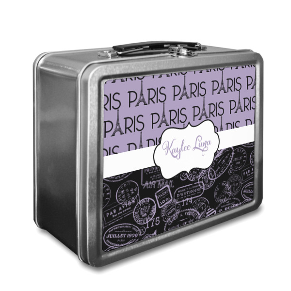 Custom Paris Bonjour and Eiffel Tower Lunch Box (Personalized)