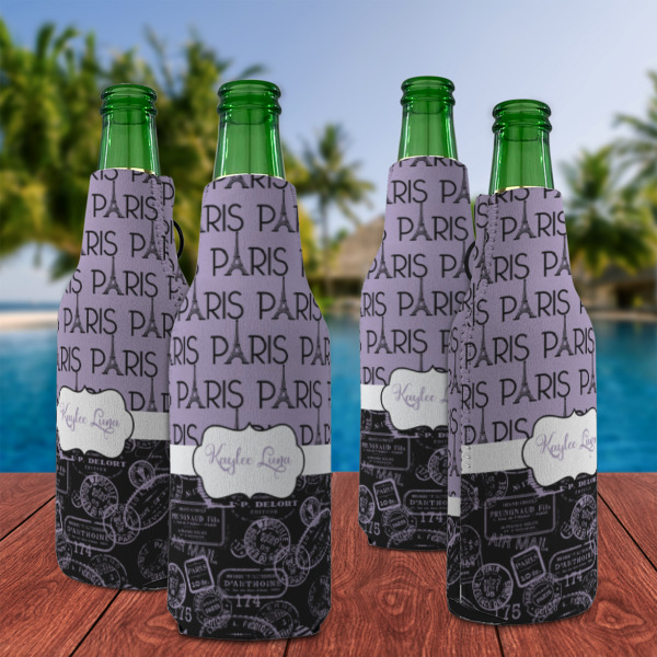 Custom Design - Zipper Bottle Cooler - Set of 4 - Lifestyle