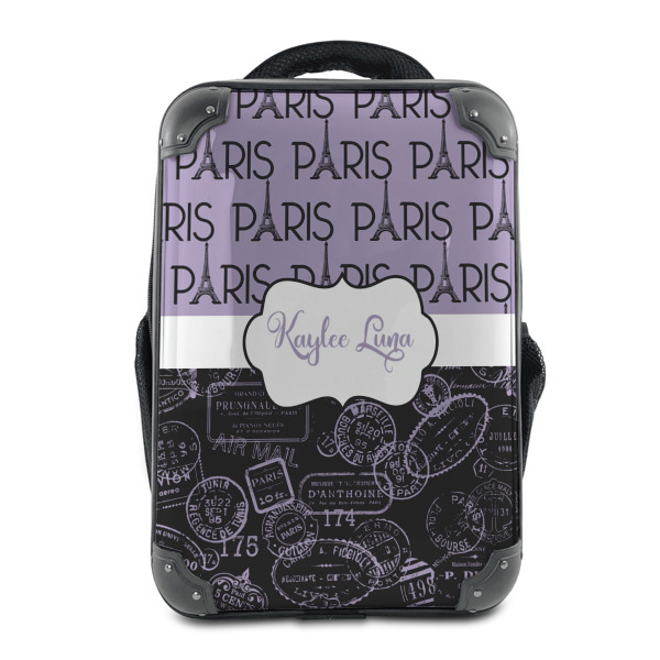 Custom Paris Bonjour and Eiffel Tower 15" Hard Shell Backpack (Personalized)