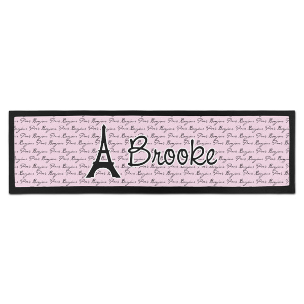 Custom Paris Bonjour and Eiffel Tower Bar Mat (Personalized)