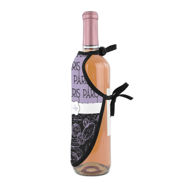 Custom Design - Wine Bottle Apron - DETAIL WITH CLIP ON NECK