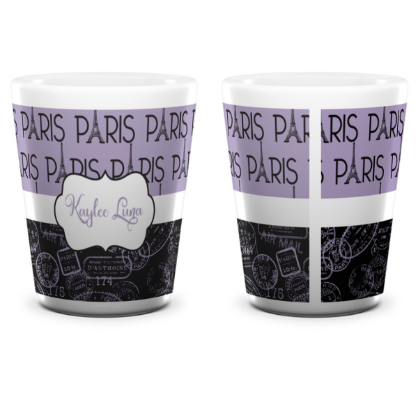Custom Design - Ceramic Shot Glass - White - Front & Back