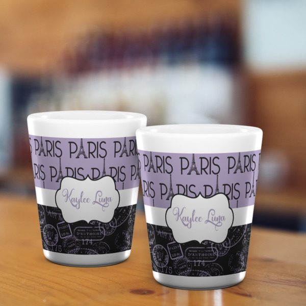 Custom Design - Ceramic Shot Glass - White - Lifestyle