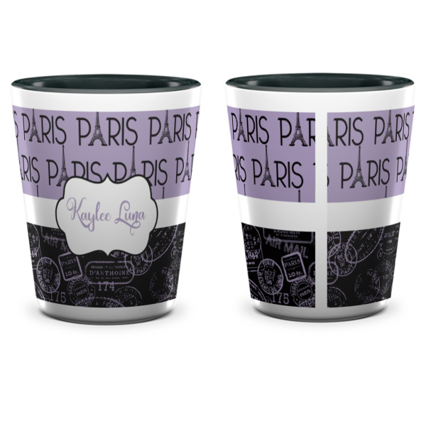 Custom Design - Ceramic Shot Glass - Two Tone - Front & Back