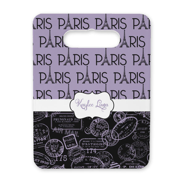 Custom Paris Bonjour and Eiffel Tower Rectangular Trivet with Handle (Personalized)