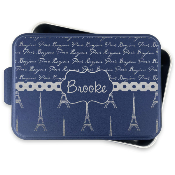 Custom Design - Aluminum Baking Pan - Navy Lid - FRONT w/lid off