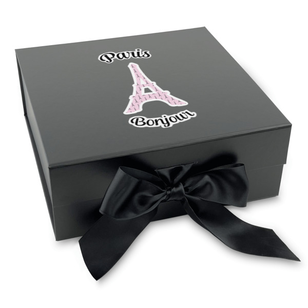 Custom Design - Gift Boxes with Magnetic Lid - Black - Front (angle)