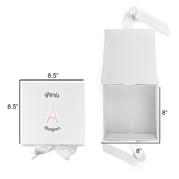 Custom Design - Gift Boxes with Magnetic Lid - White - Open & Closed