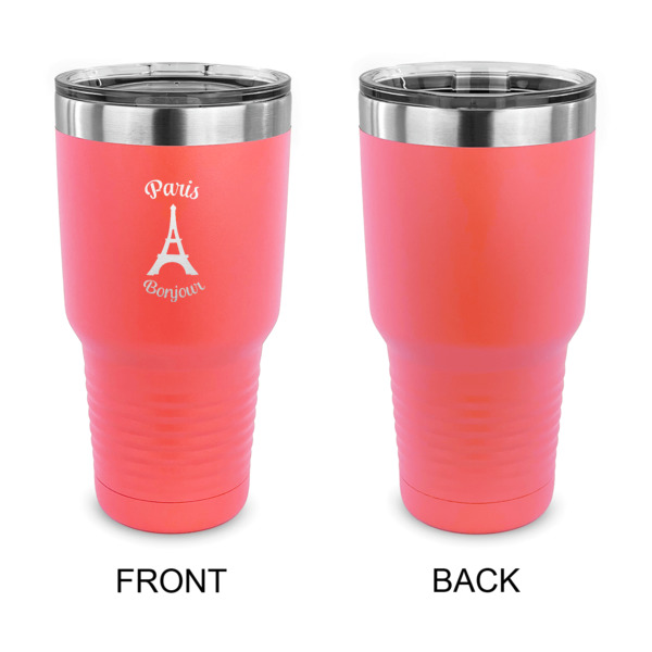 Custom Design - 30 oz Stainless Steel Ringneck Tumblers - Coral - Single Sided - APPROVAL