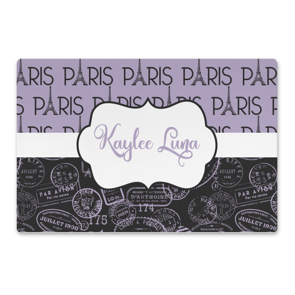 Custom Paris Bonjour and Eiffel Tower Large Rectangle Car Magnet (Personalized)