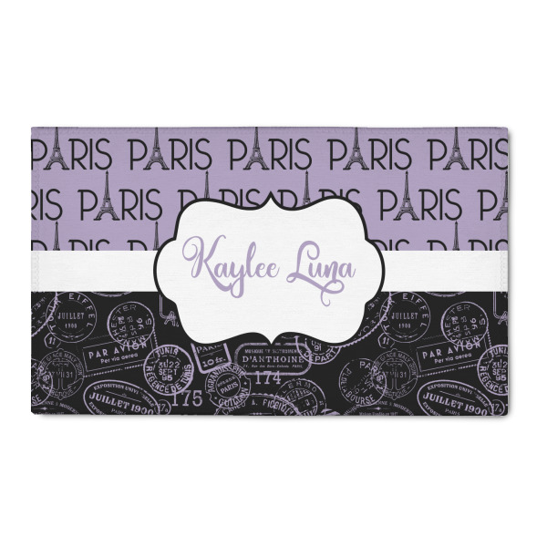 Custom Paris Bonjour and Eiffel Tower 3' x 5' Indoor Area Rug (Personalized)