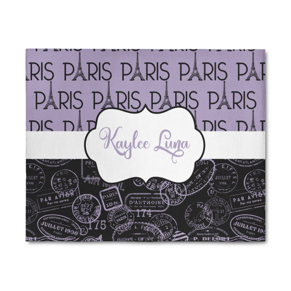 Custom Paris Bonjour and Eiffel Tower 8' x 10' Indoor Area Rug (Personalized)