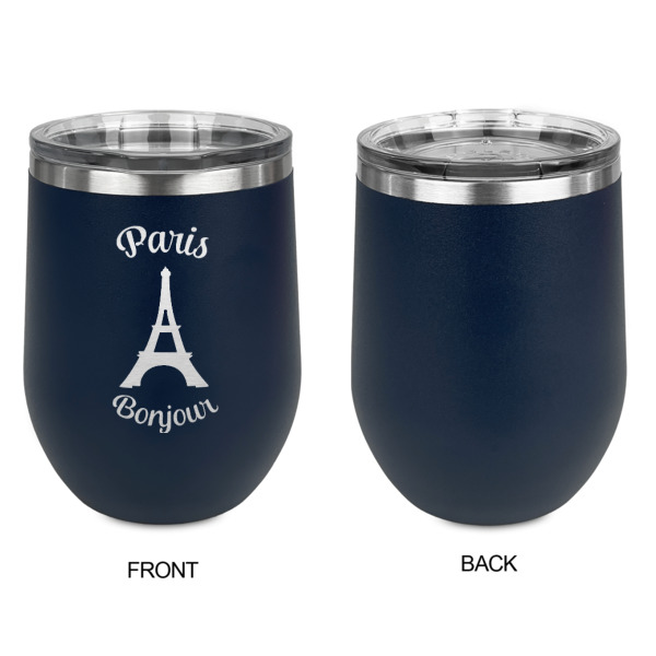 Custom Design - Stainless Wine Tumblers - Navy - Single Sided - Approval
