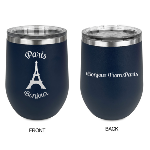 Custom Design - Stainless Wine Tumblers - Navy - Double Sided - Approval