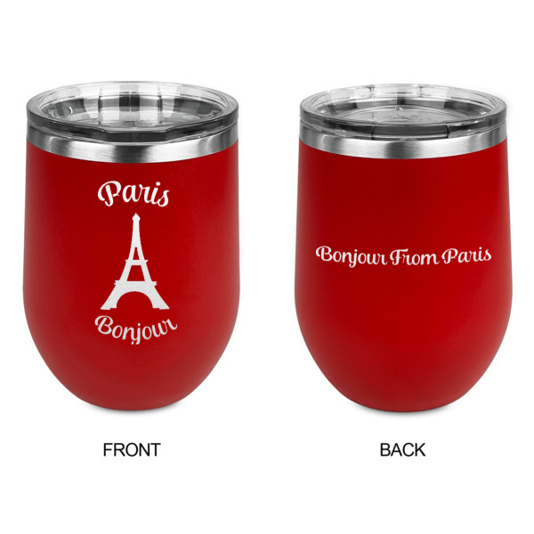 Custom Design - Stainless Wine Tumblers - Red - Double Sided - Approval