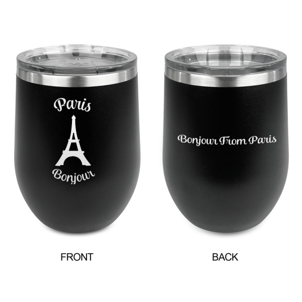 Custom Design - Stainless Wine Tumblers - Black - Double Sided - Approval