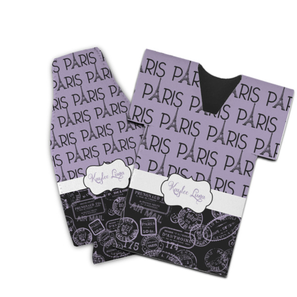 Custom Paris Bonjour and Eiffel Tower Bottle Cooler (Personalized)