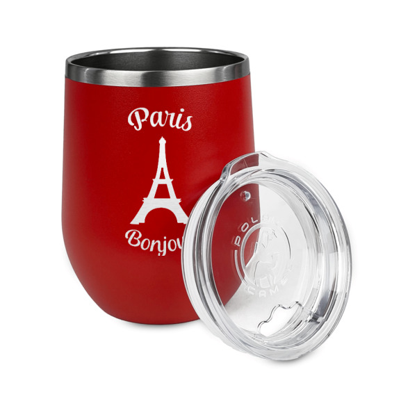 Custom Design - Stainless Wine Tumblers - Red - Double Sided - Alt View