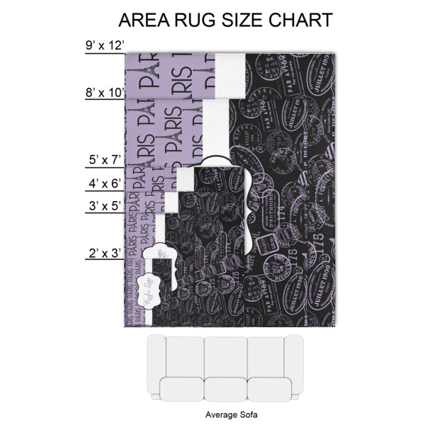 Custom Design - 2'x3' Indoor Area Rugs - Size Chart