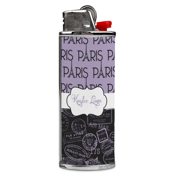 Custom Paris Bonjour and Eiffel Tower Case for BIC Lighters (Personalized)