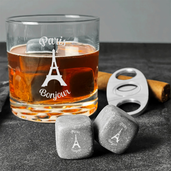 Custom Design - Whiskey Stones - Set of 3 - In Context