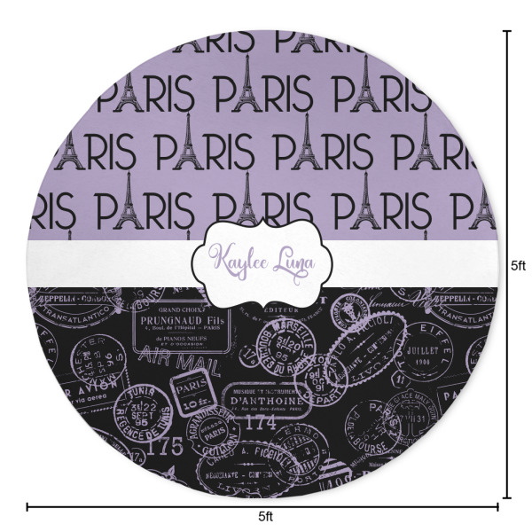 Custom Design - Round 5ft Indoor Rug - Dimensions