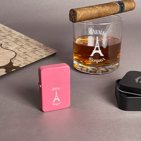 Custom Design - Windproof Lighters - Pink - In Context