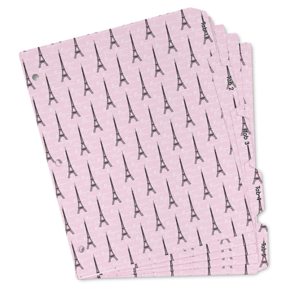 Custom Paris Bonjour and Eiffel Tower Binder Tab Divider Set (Personalized)
