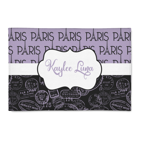 Custom Paris Bonjour and Eiffel Tower Patio Rug (Personalized)