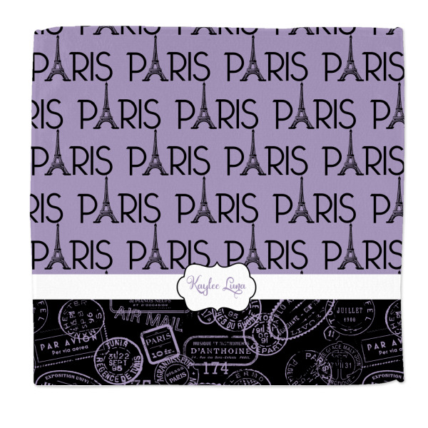 Custom Paris Bonjour and Eiffel Tower Microfiber Dish Rag (Personalized)