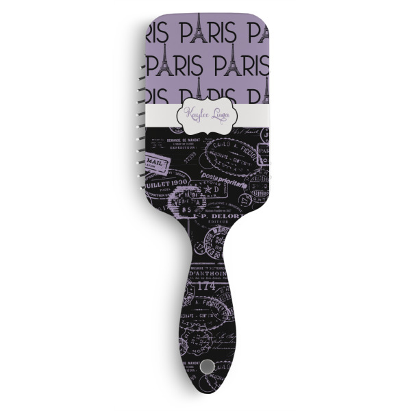 Custom Paris Bonjour and Eiffel Tower Hair Brushes (Personalized)