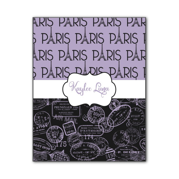 Custom Paris Bonjour and Eiffel Tower Wood Print - 11x14 (Personalized)