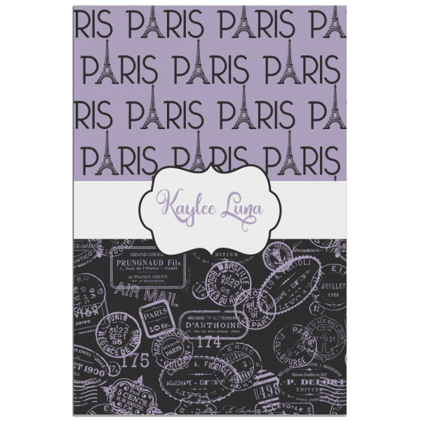 Custom Paris Bonjour and Eiffel Tower Poster - Matte - 24x36 (Personalized)