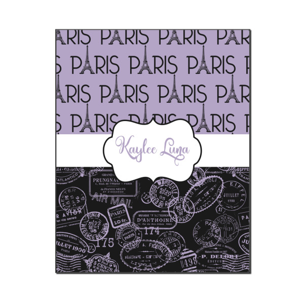 Custom Paris Bonjour and Eiffel Tower Wood Print - 16x20 (Personalized)