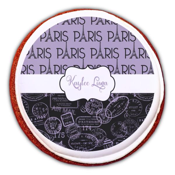Custom Design - Printed Icing Circle - Large - On Cookie