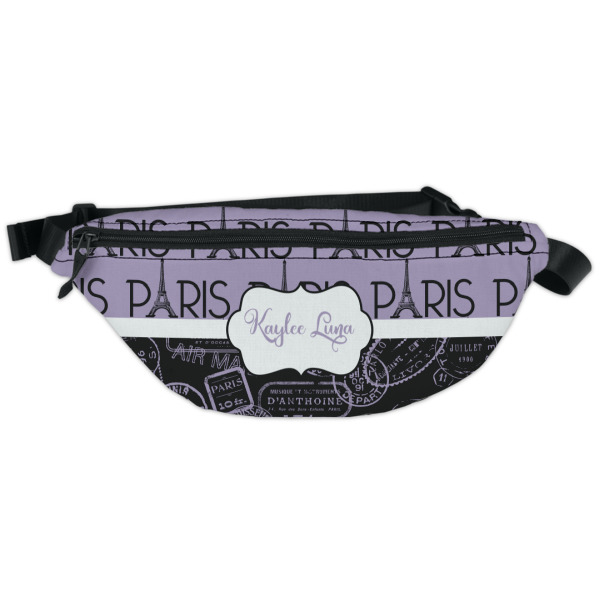 Custom Paris Bonjour and Eiffel Tower Fanny Pack - Classic Style (Personalized)
