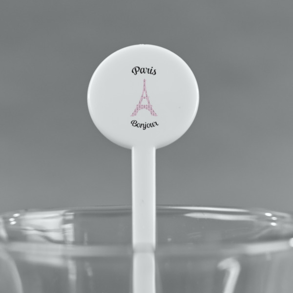 Custom Design - White Plastic 7" Stir Stick - Round - Main