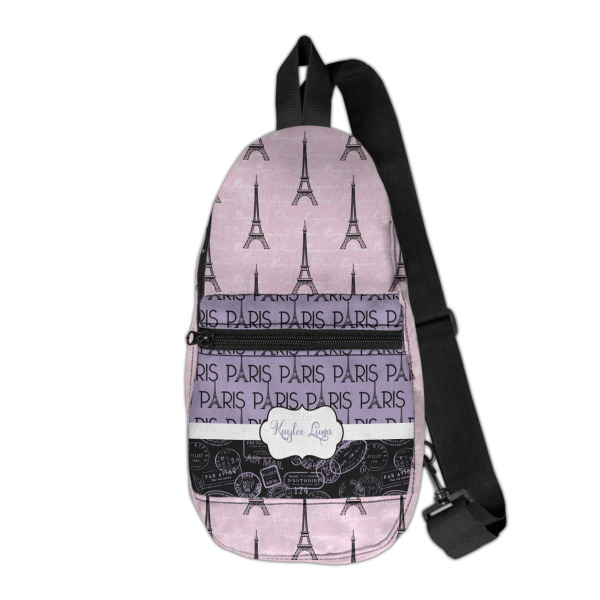 Custom Paris Bonjour and Eiffel Tower Sling Bag (Personalized)