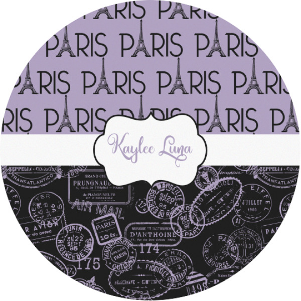 Custom Paris Bonjour and Eiffel Tower Multipurpose Round Labels - Custom Sized (Personalized)