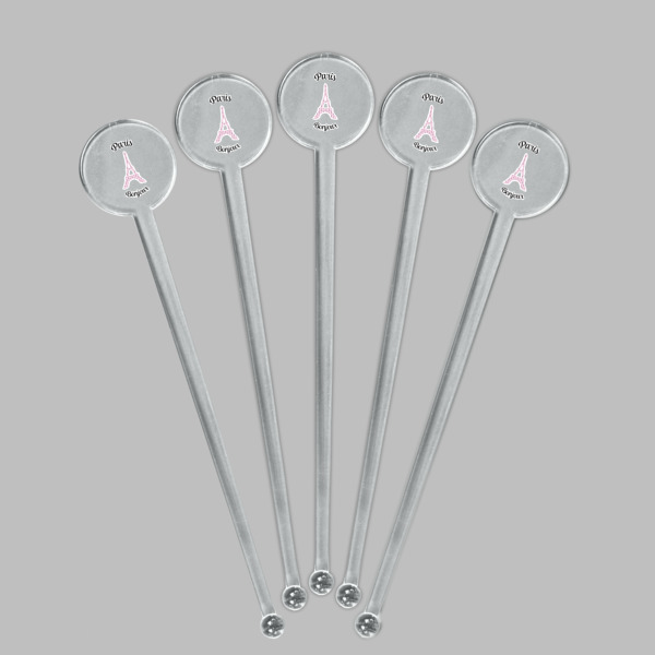 Custom Design - Clear Plastic 7" Stir Stick - Round - Fan View