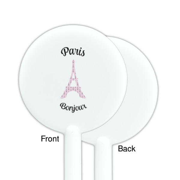 Custom Design - White Plastic 5.5" Stir Stick - Single Sided - Round - Front & Back