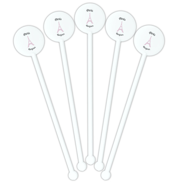 Custom Design - White Plastic 5.5" Stir Stick - Fan View
