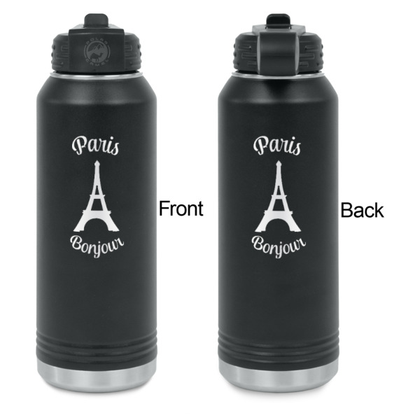 Custom Design - Laser Engraved Water Bottles - Front & Back Engraving - Front & Back View