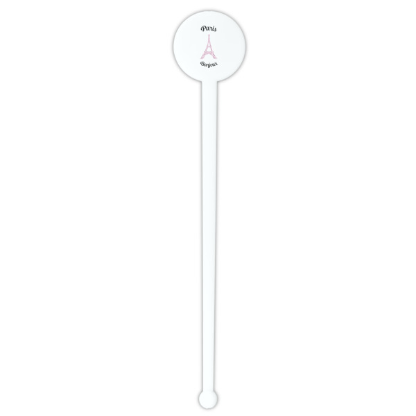 Custom Design - White Plastic 7" Stir Stick - Round - Single Stick