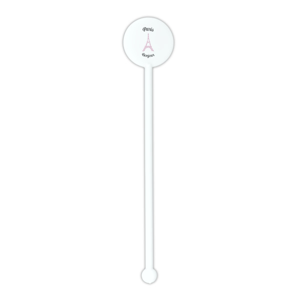 Custom Design - White Plastic 5.5" Stir Stick - Round - Single Stick